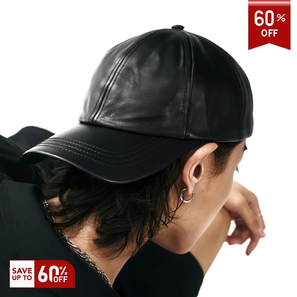 Dark Casual Leather Cap - Image 9